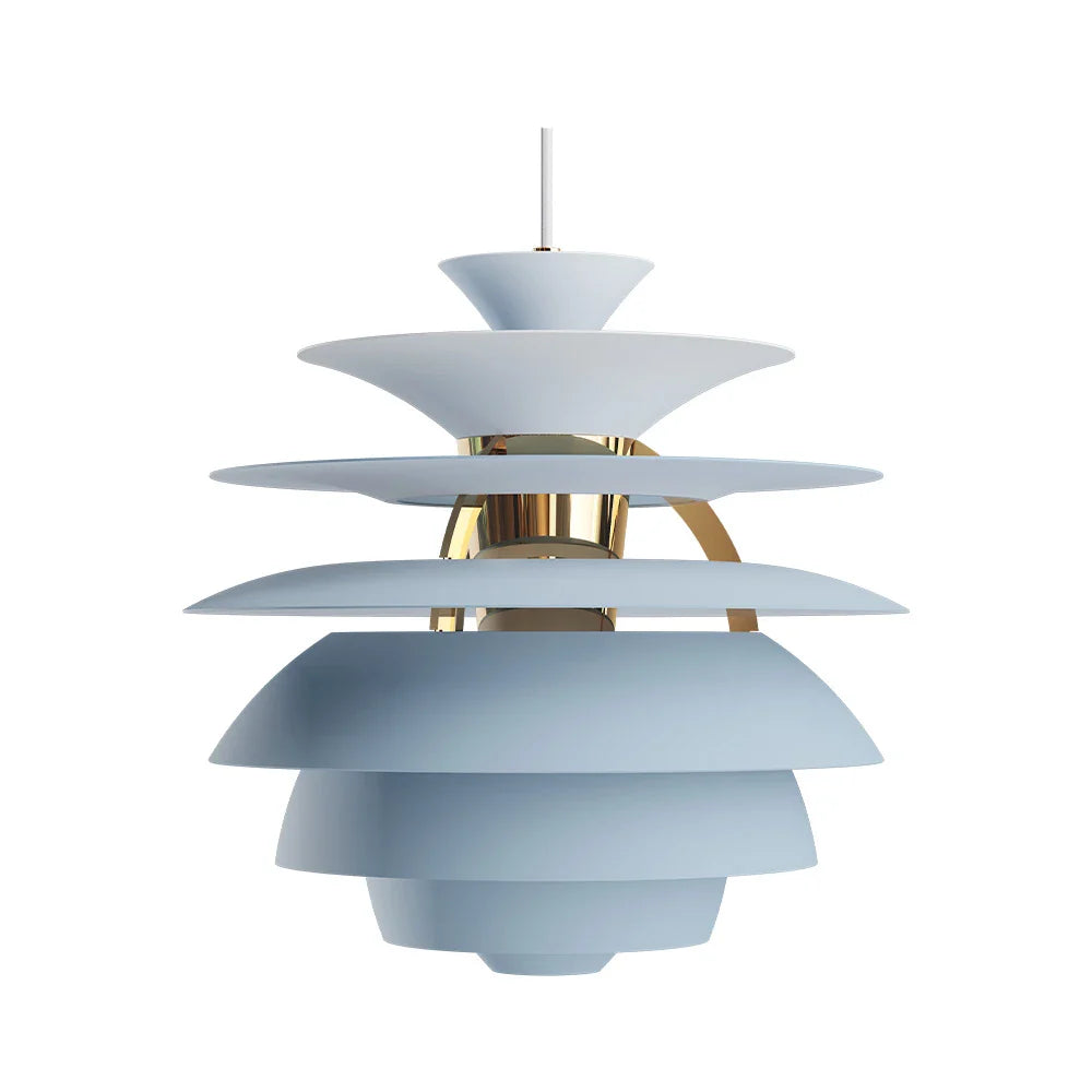 Louis Poulsen Ph Snowball Hanglamp, Stoffige Blauw/Messing Gemetalliseerd