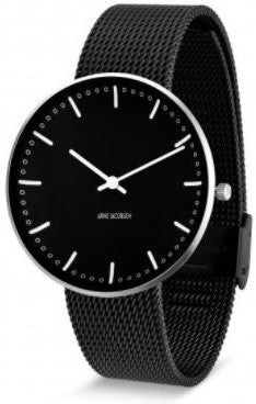 Arne Jacobsen City Hall Wristwatch ø40, Black Mesh