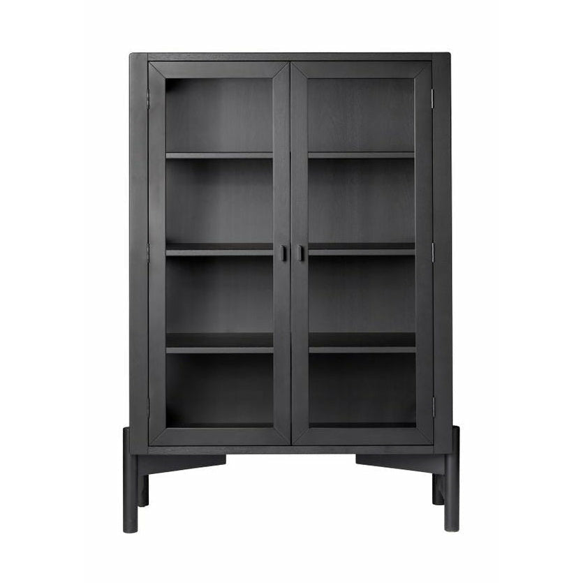 FDB Møbler A90 Boderne Display Cabinet Buk Beech Black Lacquered, H: 127 cm
