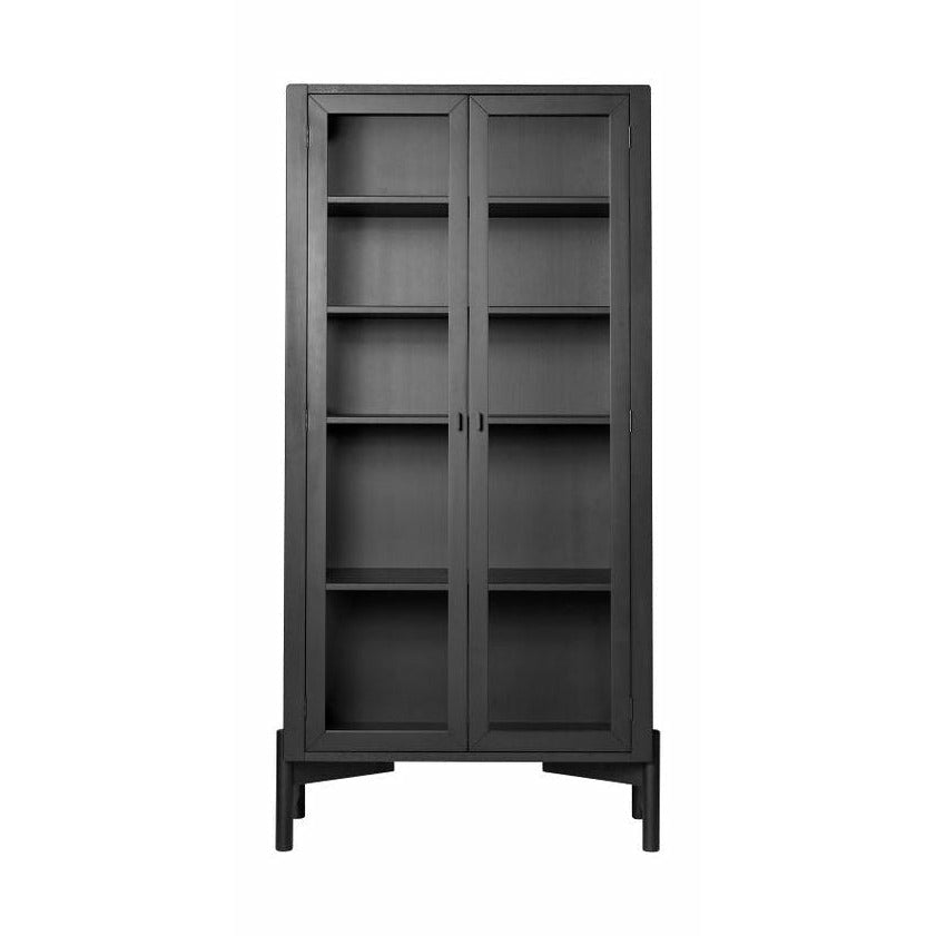 FDB Møbler A90 Boderne Display Cabinet Buk Beech Black Lacquered, H: 178 cm