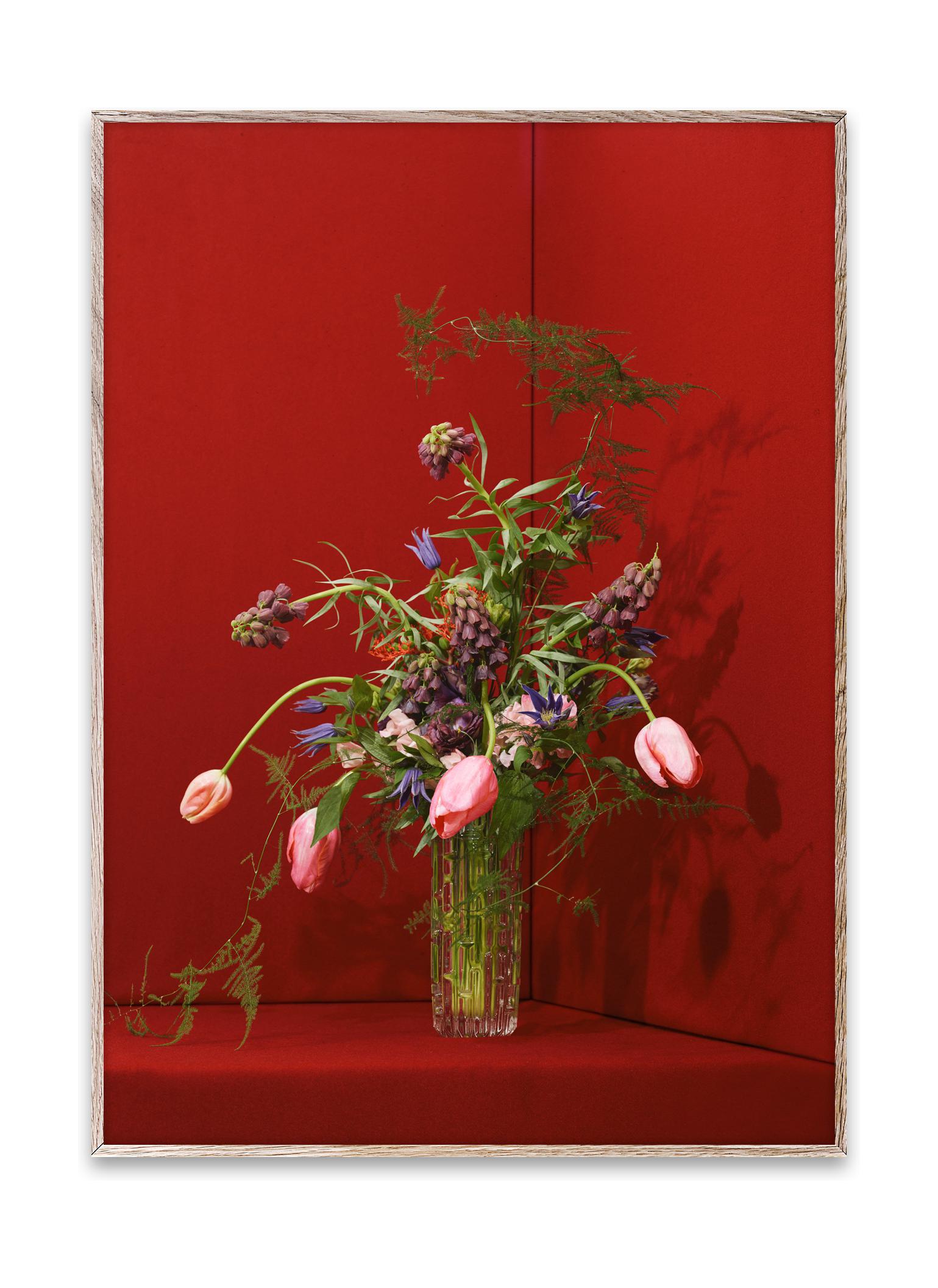 Hârtie colectivă Blomst 03 poster 30x40 cm, roșu