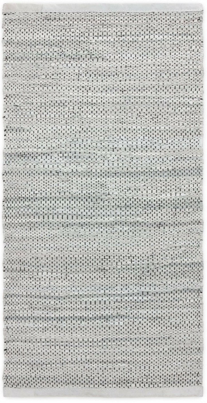 Koberec s pevným koženým kobercem světle šedá, 65 x 135 cm