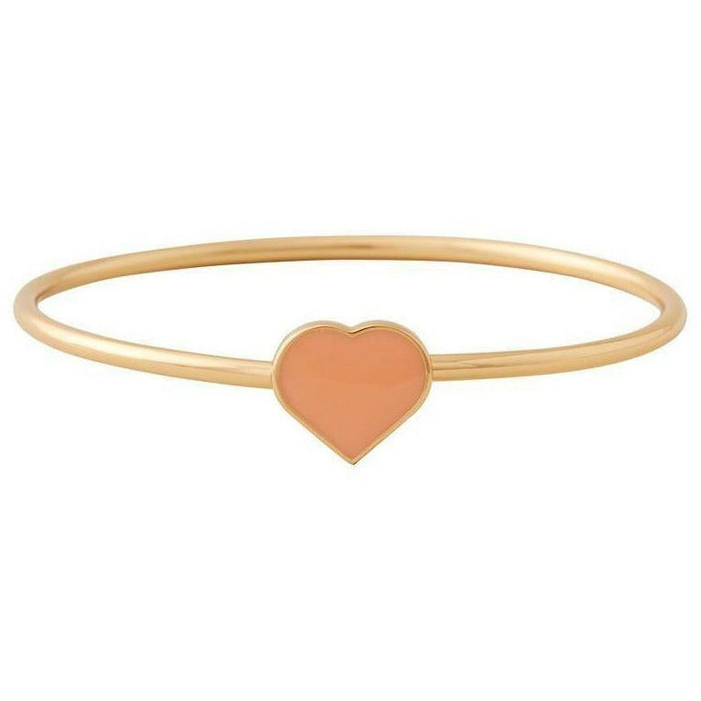 Design Letters Big Heart Enamel Bracelet 18k Gold Plated Silver, Nude