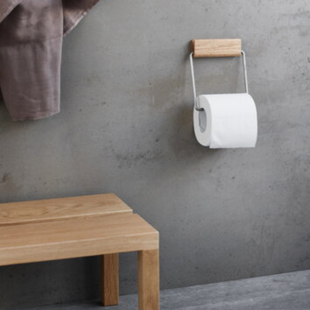 Moebe Toiletpapierhouder, eiken/staal