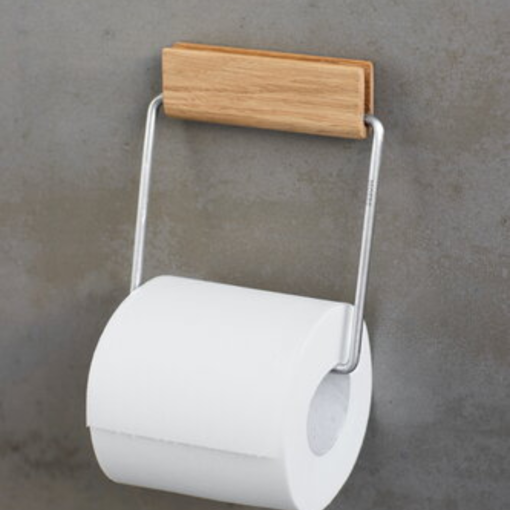 Moebe Toiletpapierhouder, eiken/staal
