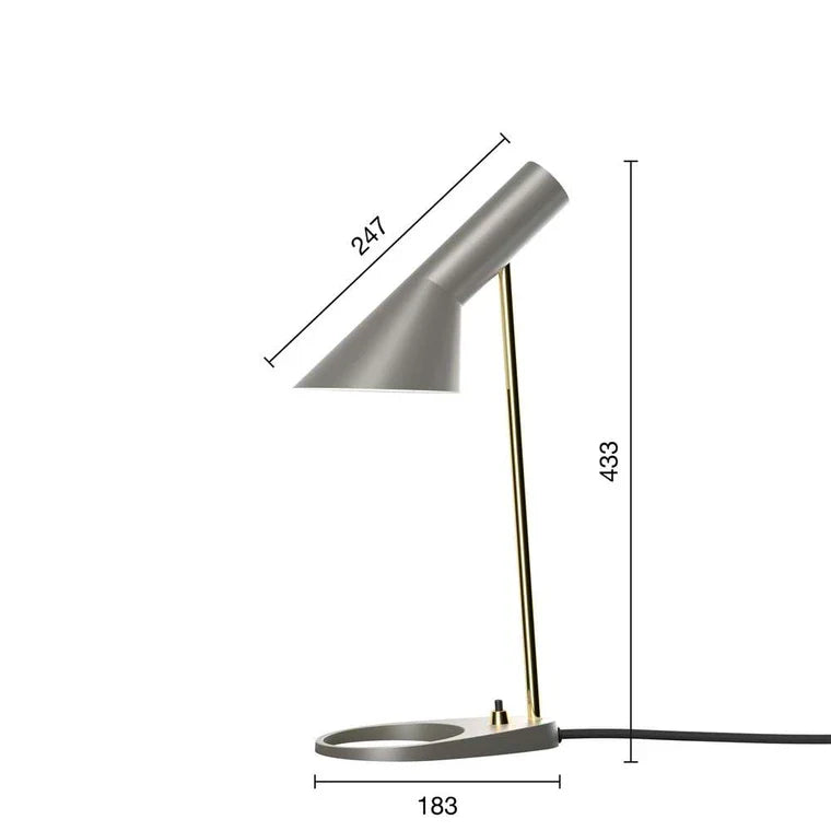 Stolní lampa Louis Poulsen Aj Mini, mosaz/teplá šedá 