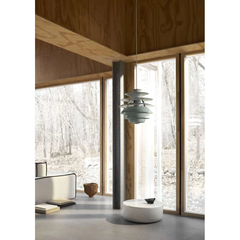Louis Poulsen Ph Snowball Pendant, Prašně zelená/Vysoký lesk chromovaný 