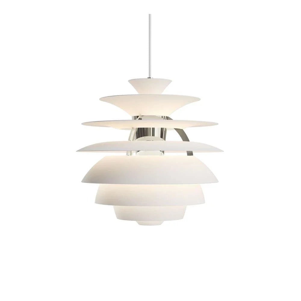 Louis Poulsen Ph Snowball Pendant, měkká bílá/vysoký lesk chromovaný 