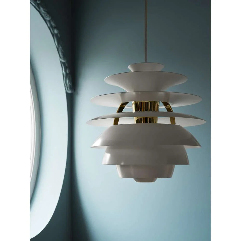 Louis Poulsen Ph Snowball Pendant, měkká bílá/mosazný metalizovaný 