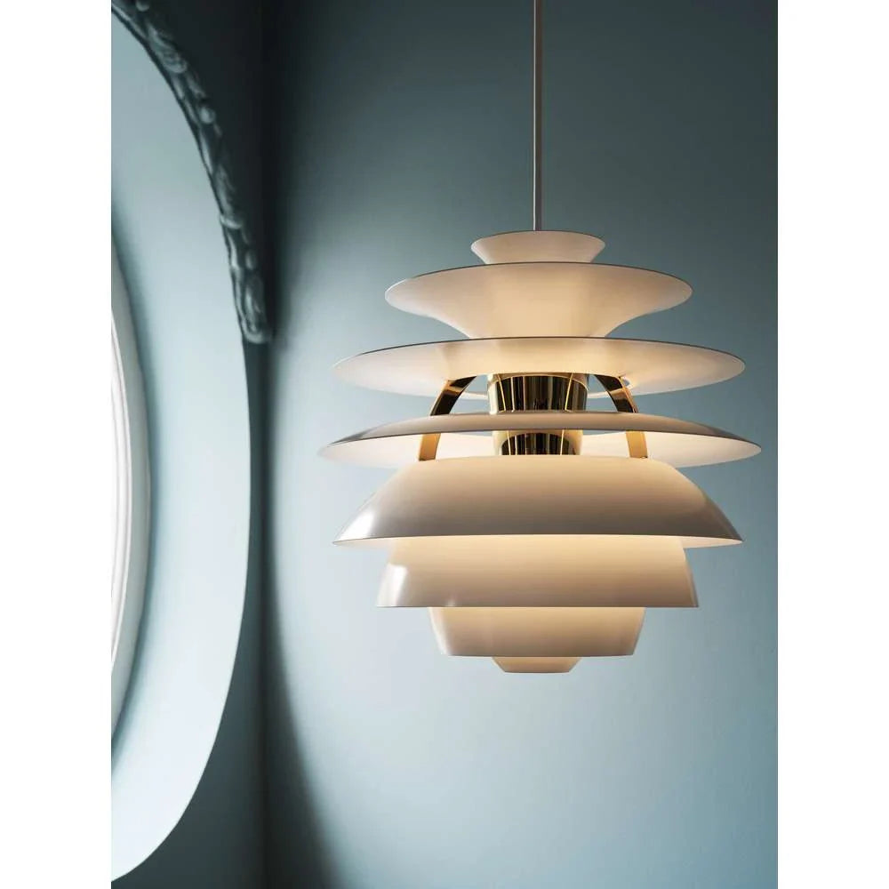 Louis Poulsen Ph Snowball Pendant, měkká bílá/mosazný metalizovaný 