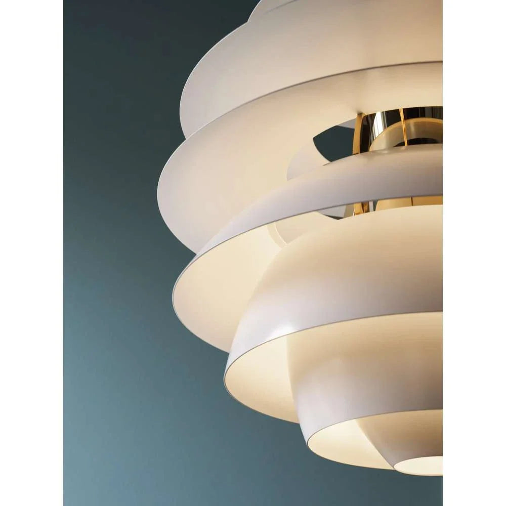 Louis Poulsen Ph Snowball Pendant, měkká bílá/mosazný metalizovaný 