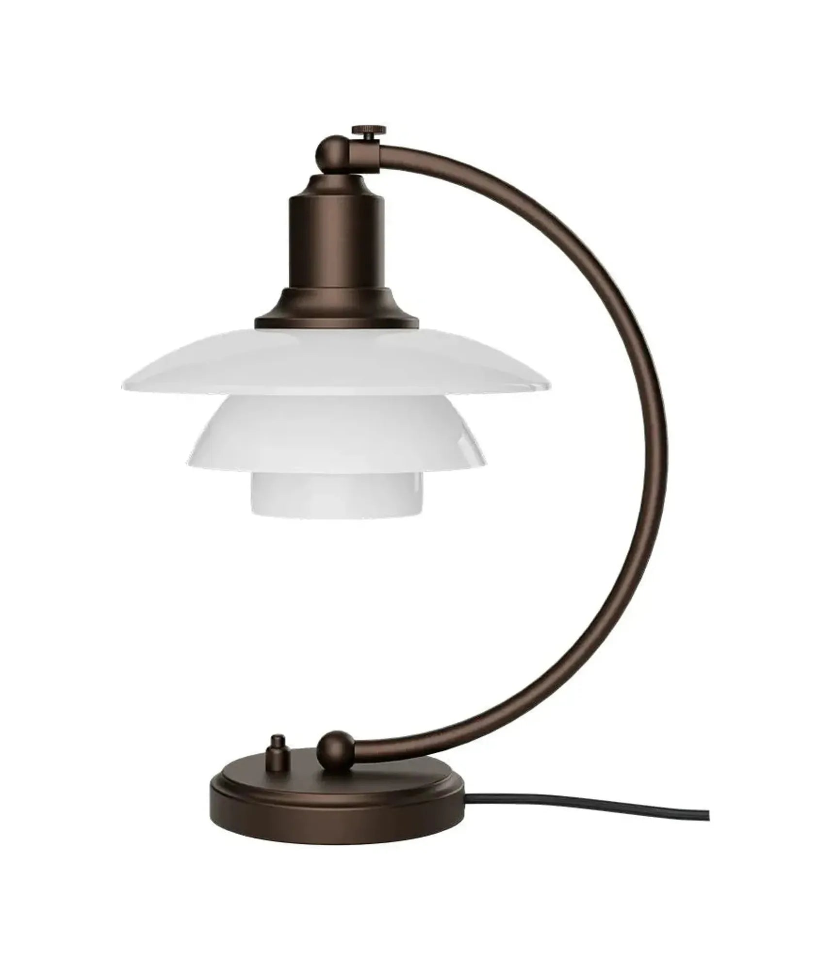Lampă de masă Louis Poulsen PH 2/2 Luna, Alamă îmbătrânită/Sticlă opal 