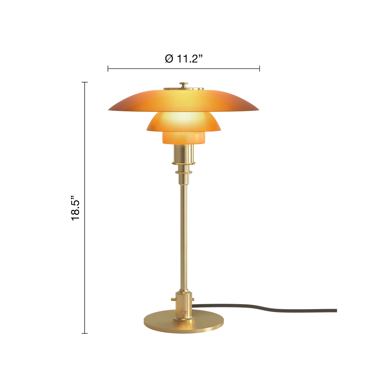Speciální edice stolní lampy Louis Poulsen PH 3/2 z jantarově zbarveného skla 