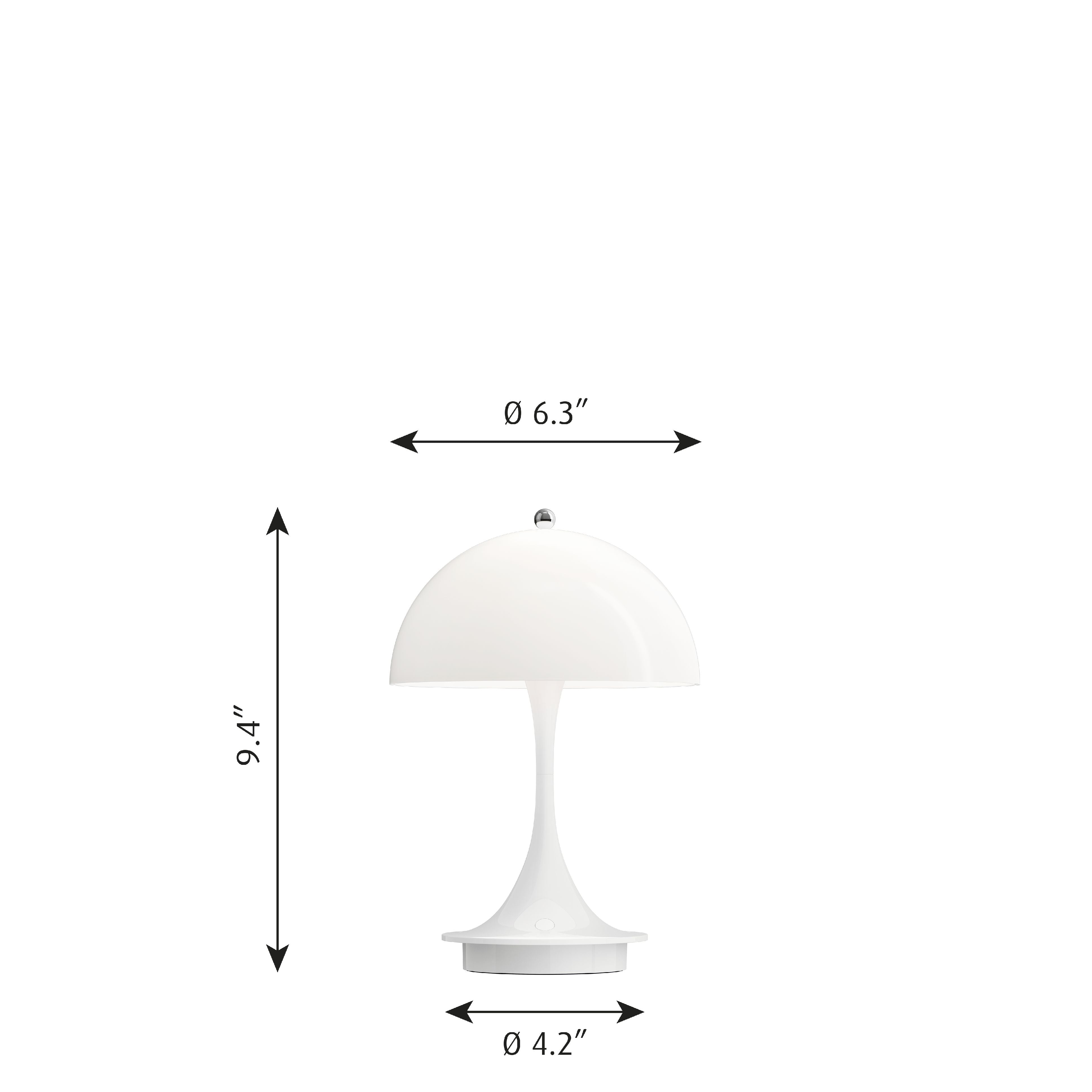 Louis Poulsen Panthella 160 Přenosná stolní lampa LED 27 K v2, bílá