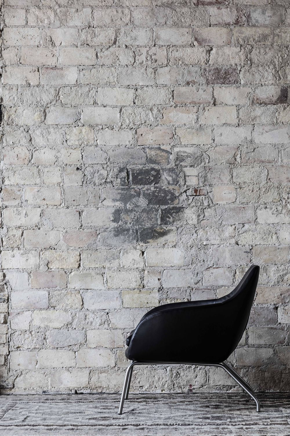 Bent Hansen Asento Lounge Chair, Brushed Steel/Cognac Adrian Leather