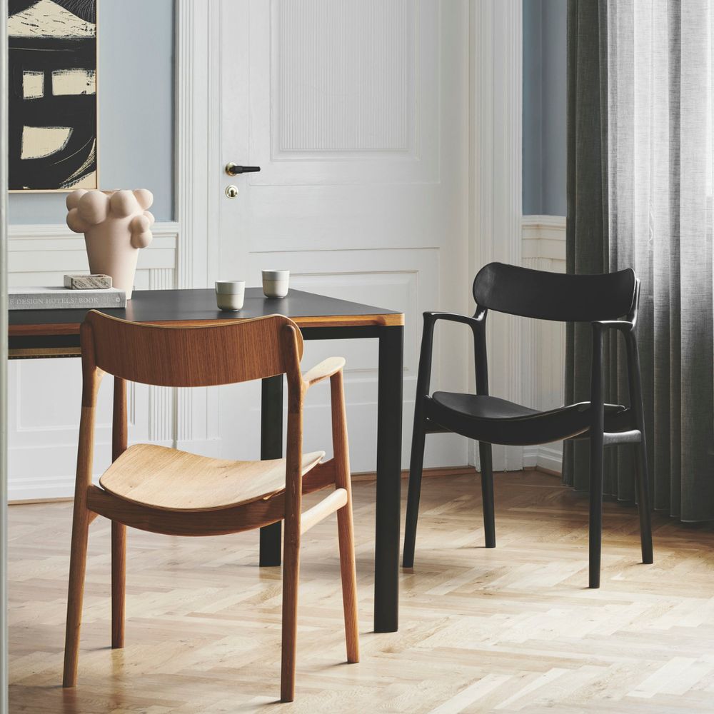 Bent Hansen Asger Chair Polsters Seat, Oiled Oak/Brunt Zenso Leather