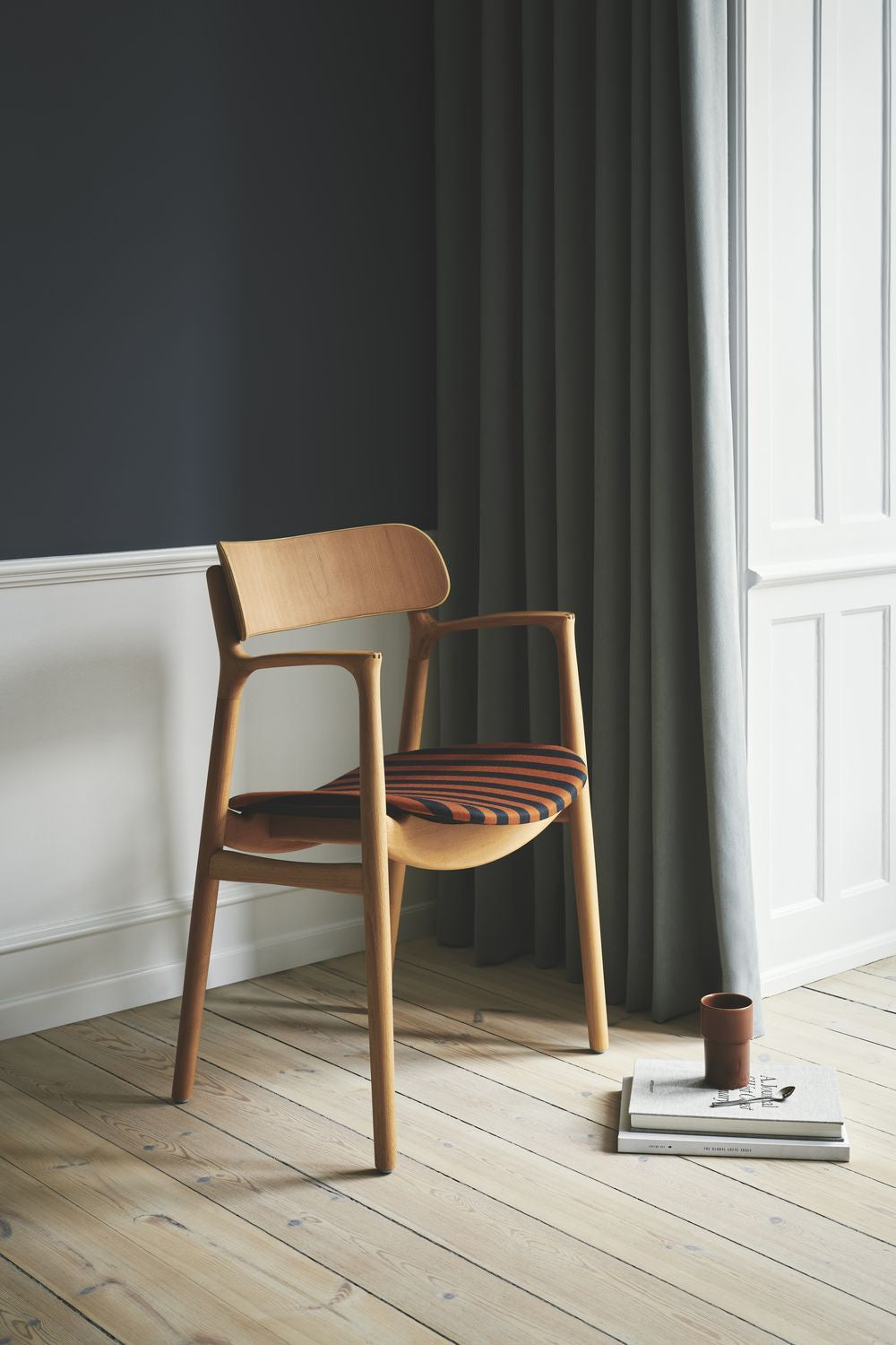 Bent Hansen Asger Chair Polsters Seat, Oiled Oak/Vils Fabric (22 100/110)