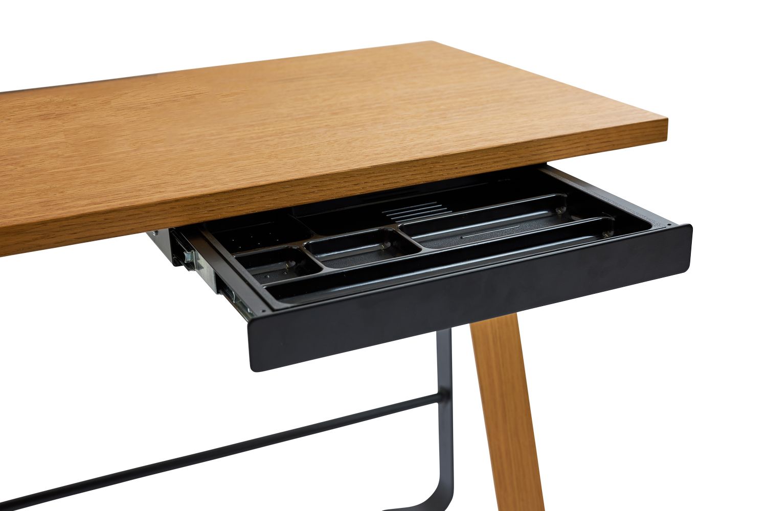 Bent Hansen Hemingway Desk With Drawer L 120 Cm, Matte Lacquered Oak/Black Linoleum