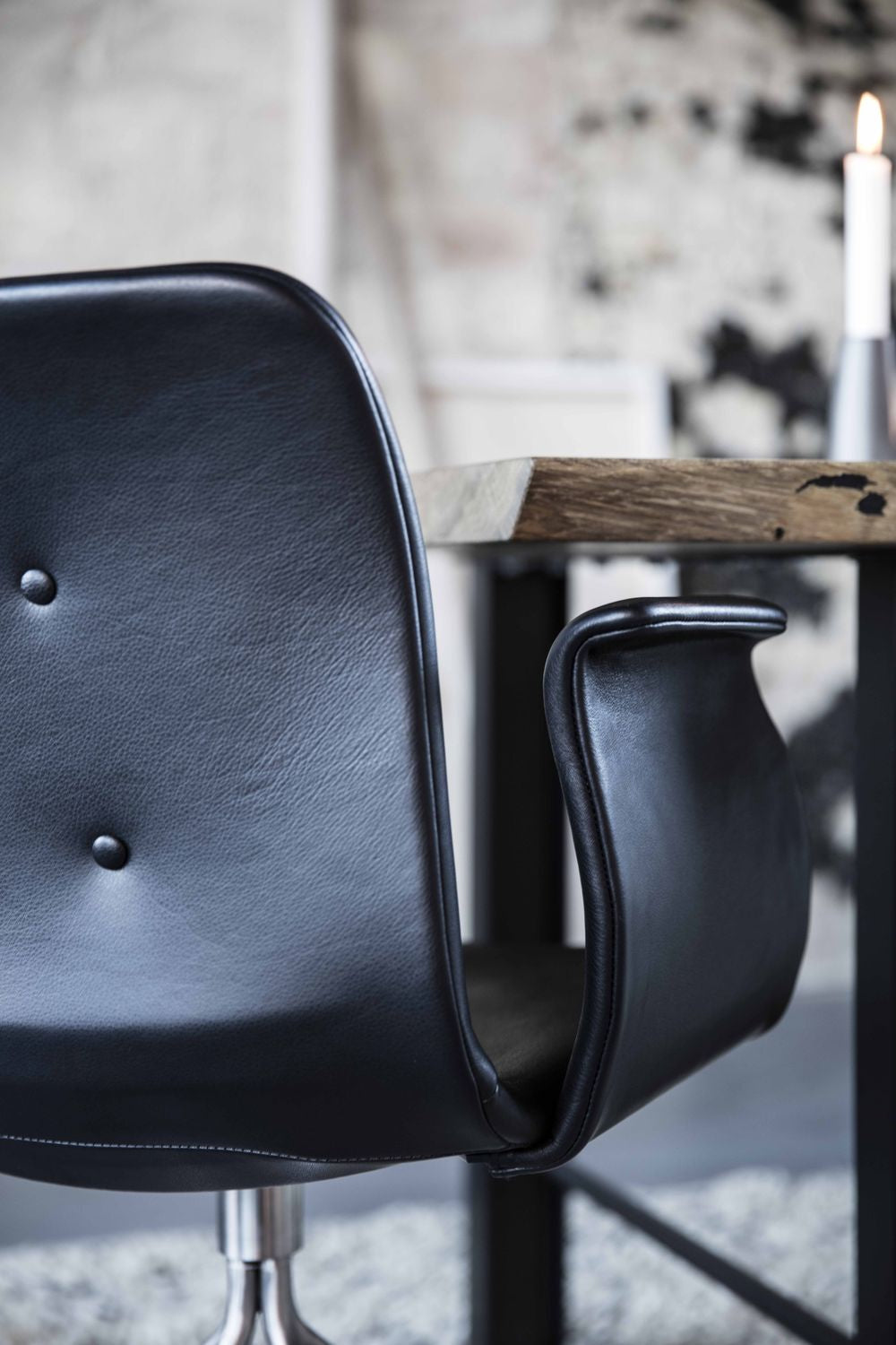 Bent Hansen Primum Chair With Armrests Black Swivel Frame, Brandy Davo's Leather
