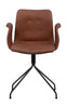 Bent Hansen Primum Chair With Armrests Black Swivel Frame, Brown Davos Leather