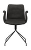 Bent Hansen Primum Chair With Armrests Black Swivel Frame, Black Zenso Leather