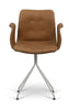Bent Hansen Primum Chair With Armrests Stainless Steel Frame, Brandy Davo's Leather