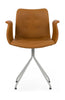 Bent Hansen Primum Chair With Armrests Stainless Steel Frame, Cognac Adrian Leather