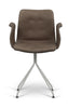 Bent Hansen Primum Chair With Armrests Stainless Steel Frame, Tartufo Davo's Leather