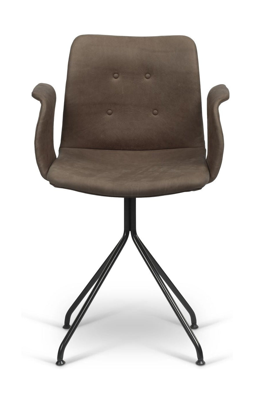 Bent Hansen Primum Chair With Armrests Black Firm Frame, Tartufo Davos Leather