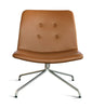 Bent Hansen Primum Lounge Chair Without Armrests, Stainless Steel Frames/Cognac Adrian Leather