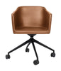Bent Hansen Since Chair, Black Dround Partly With Wheels/Cognac Zenso Leather