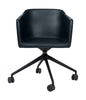 Bent Hansen Since Chair, Black Drounding Ups With Wheels/Black Zenso Leather
