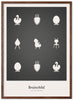 Brainchild Design Icons Poster Frame Made Of Dark Wood A5, Dark Grey