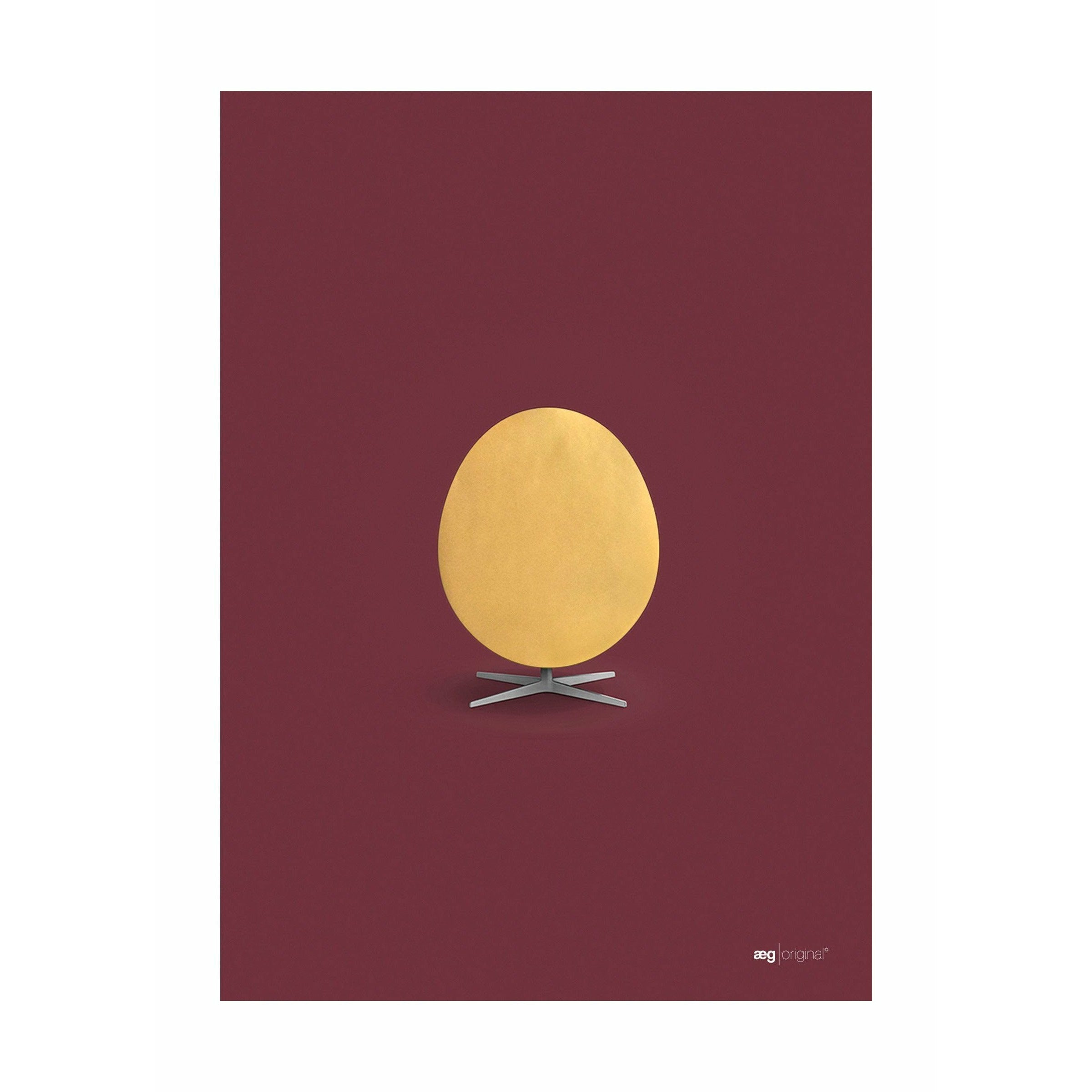 Brainchild Ægplakat uden ramme A3, guld/Bordeaux baggrund