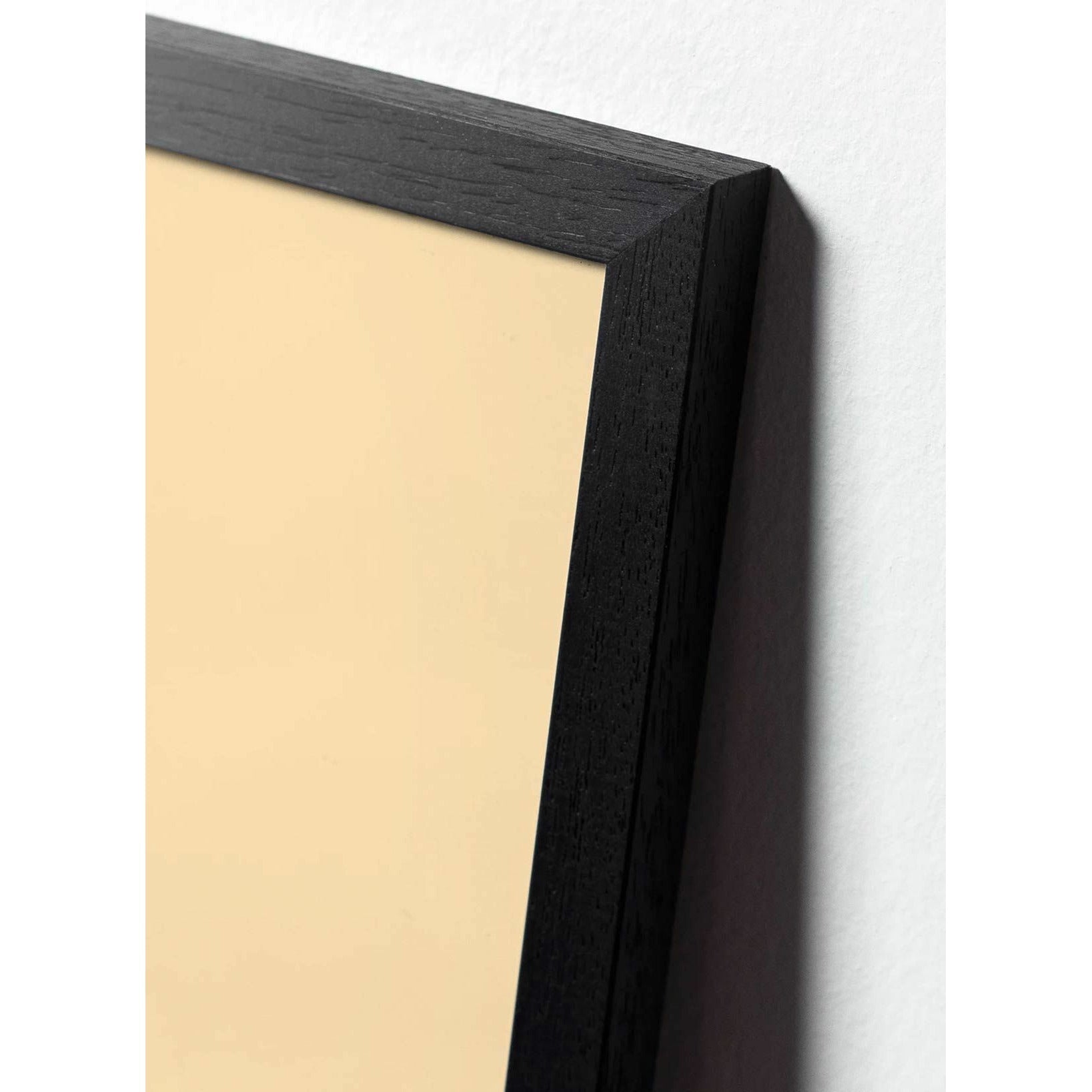 Brainchild Swan Line -plakat, ramme i sort lakeret træ 50x70 cm, hvid baggrund