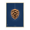brainchild Pine Cone Classic Poster Brass Frame 30x40 cm mørkeblå baggrund