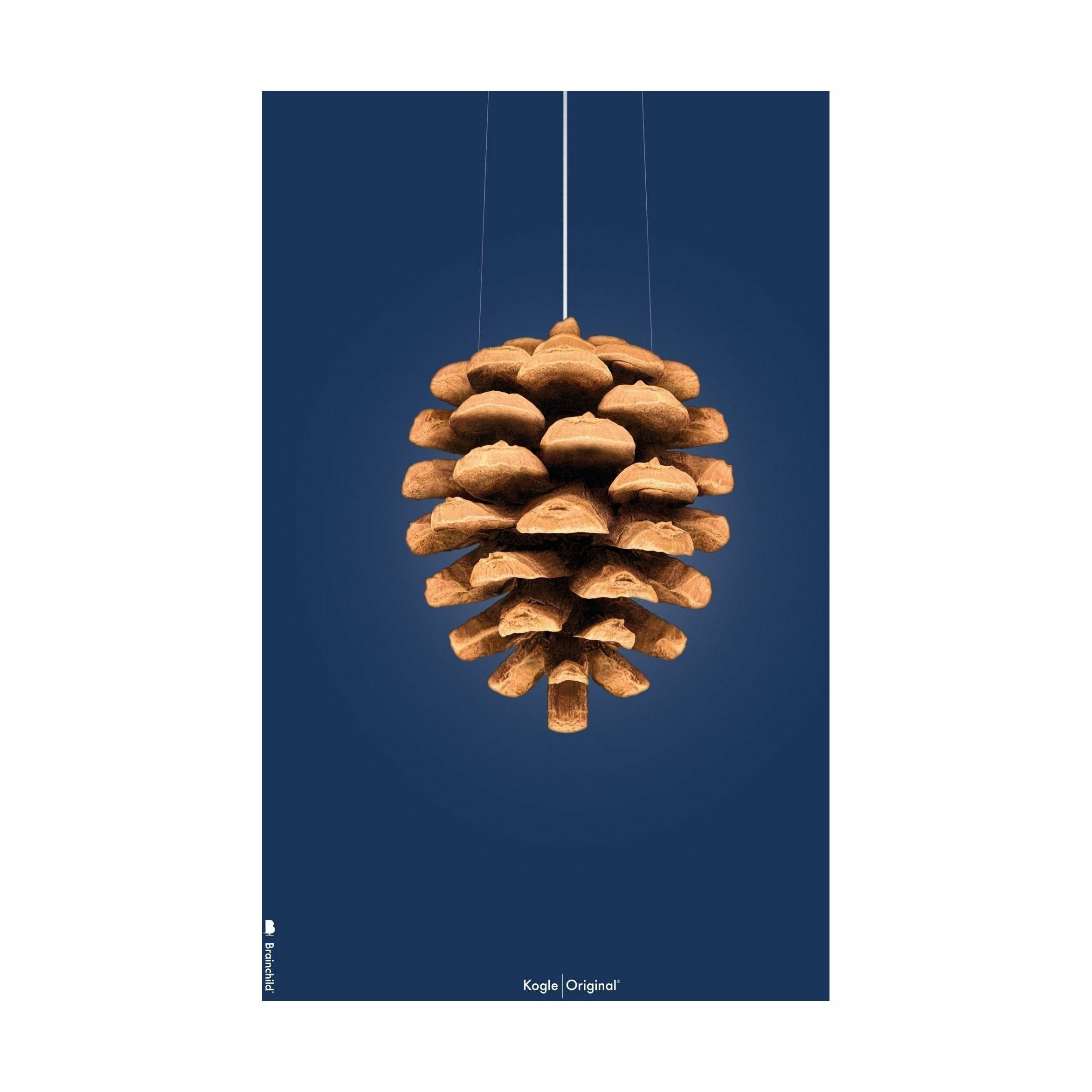 brainchild Pine Cone Classic Poster uden ramme 50x70 cm, mørkeblå baggrund