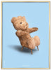 Brainchild Teddy Bear Classic Poster Brass farvet ramme 70x100 cm, lyseblå baggrund