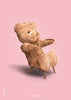 Brainchild Teddy Bear Classic Poster uden ramme 30x40 cm, lyserød baggrund