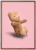 Brainchild Teddy Bear Classic Poster Frame lavet af Dark Wood Ram 50x70 cm, lyserød baggrund