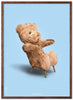 Brainchild Teddy Bear Classic Poster Dark Wood Frame Ram A5, lyseblå baggrund