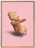 Brainchild Teddy Bear Classic Poster Frame lavet af let træ Ramme 30x40 cm, lyserød baggrund