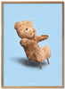 Brainchild Teddy Bear Classic Poster Light Wood Frame Ramme A5, lyseblå baggrund
