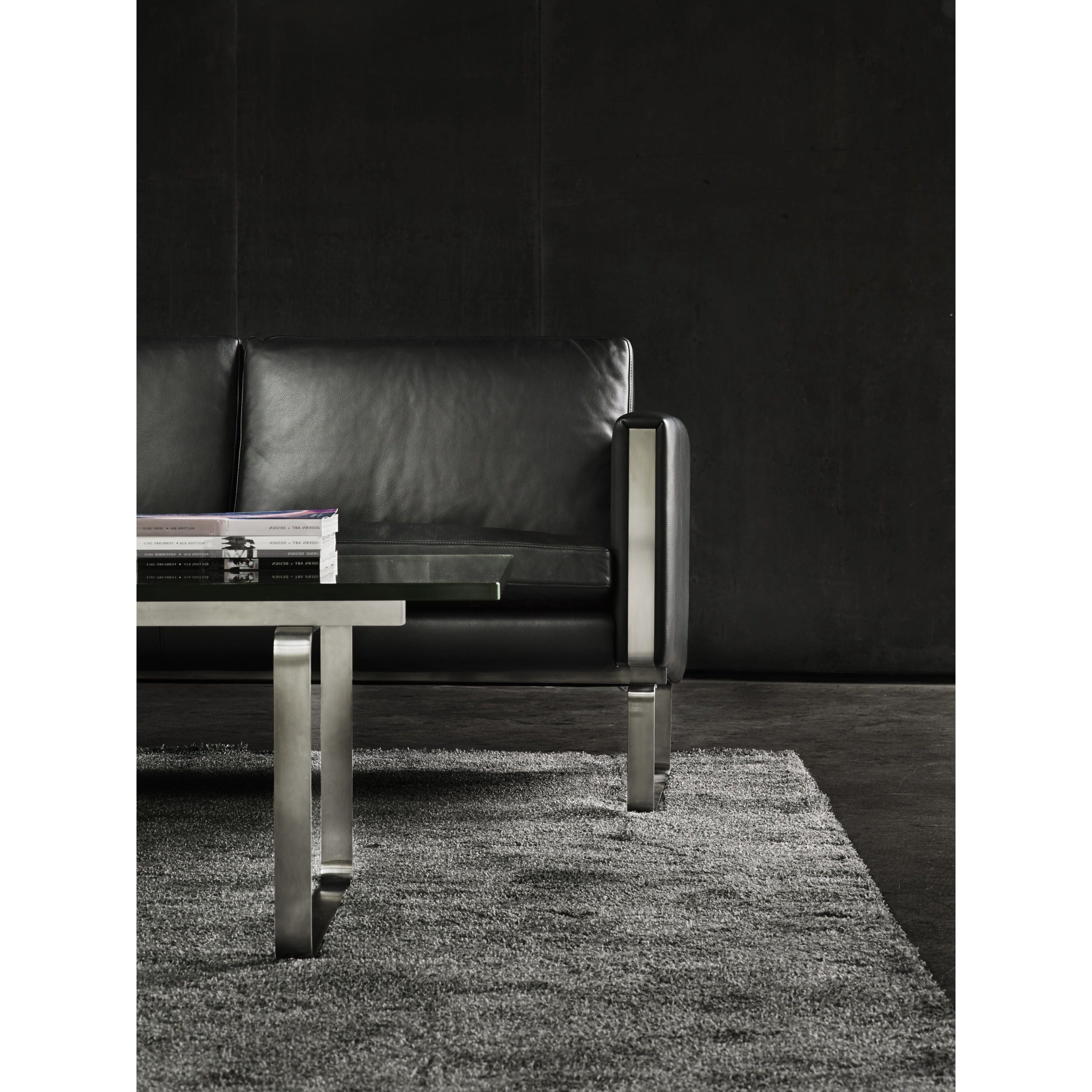 Carl Hansen Ch101 Lounge Chair, Steel/Brown Leather