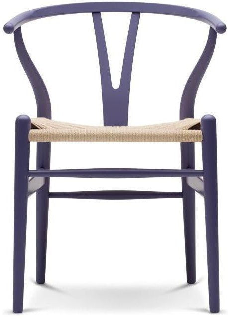 Kord židle Carl Hansen CH24 Y Natural Paper Cord, buk/fialová modrá