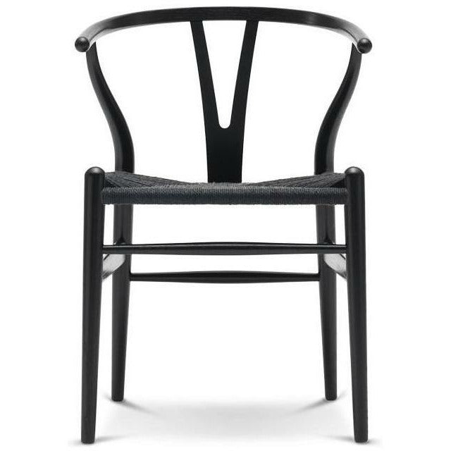 Carl Hansen Ch24 Wishbone Chair Black Paper Cord, Black Oak