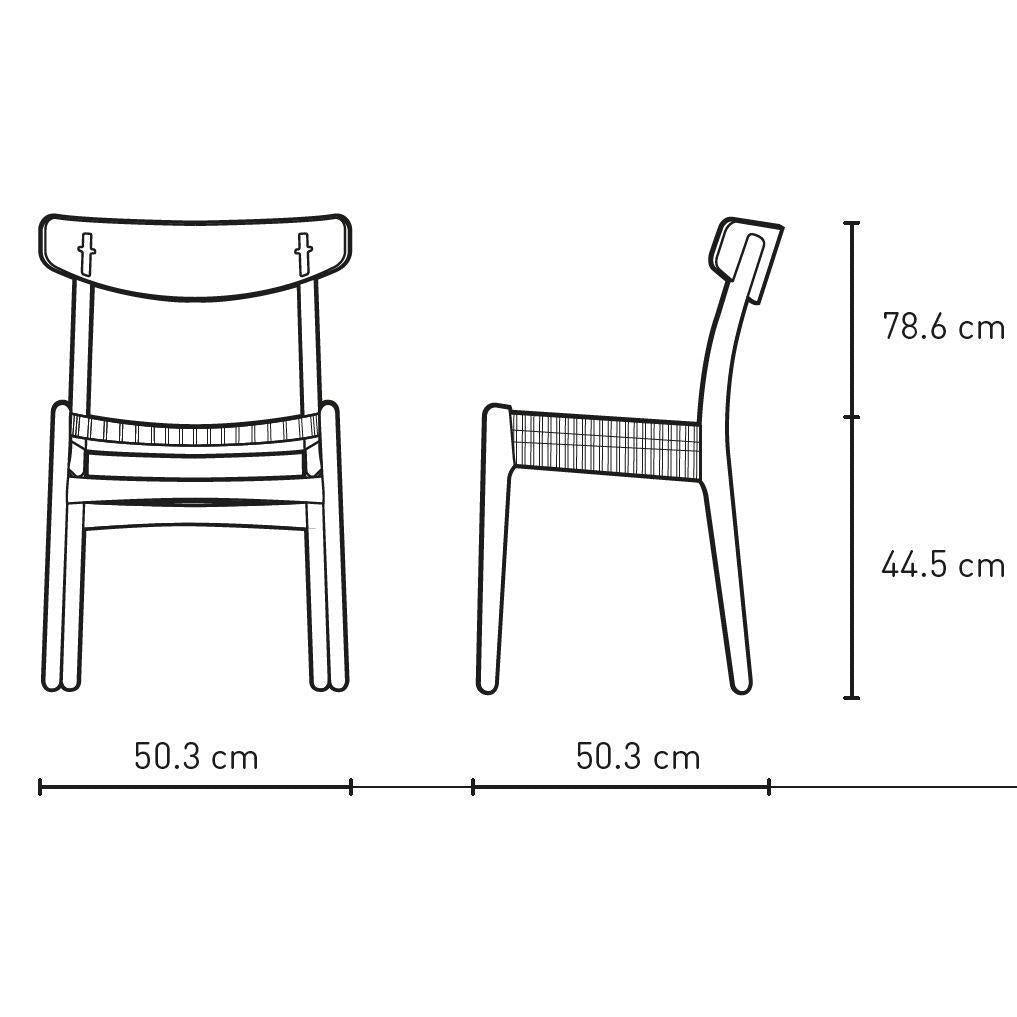 Carl Hansen Ch23 Chair, Black Oak/Black Paper Cord