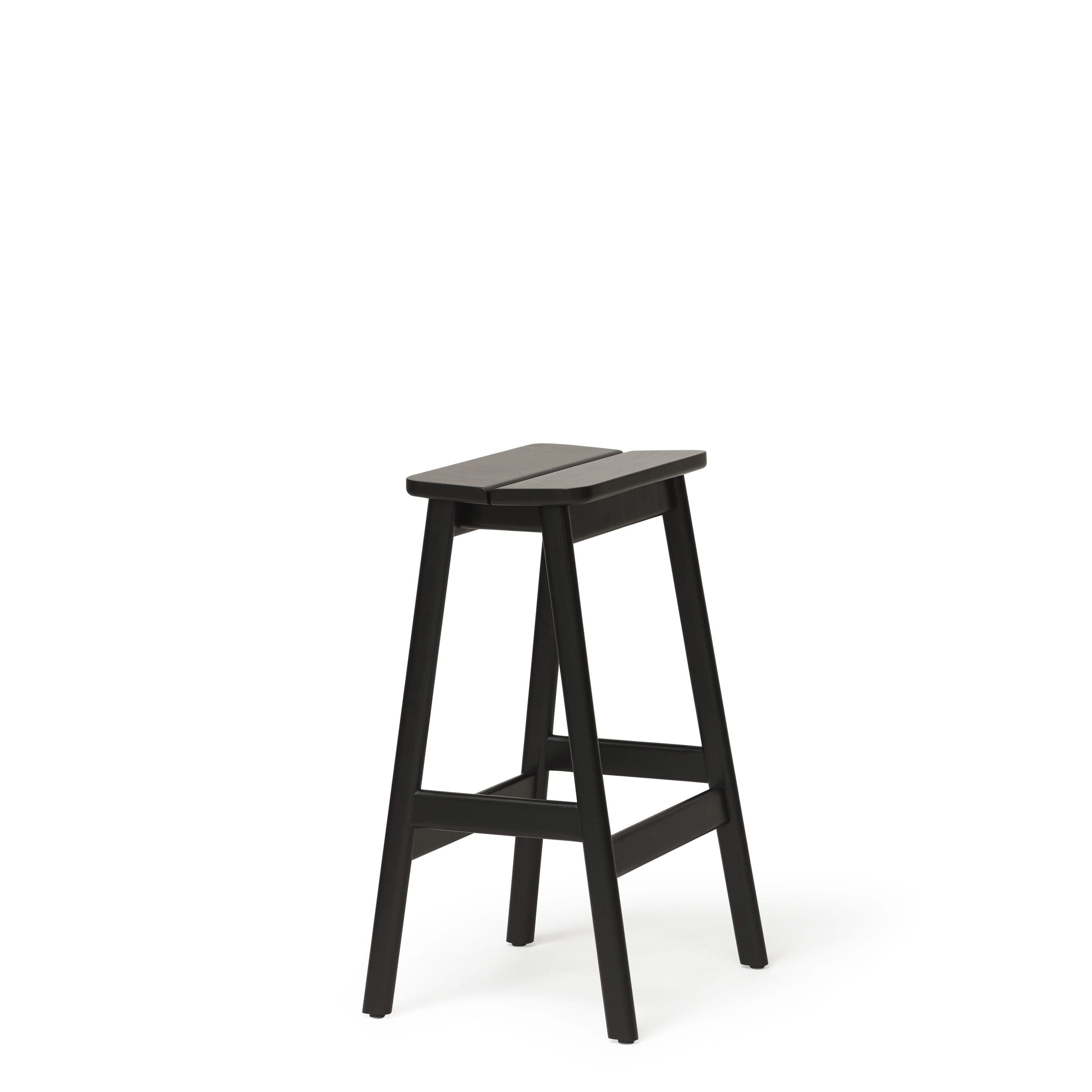 Form & Refine Angle Standard Bar Stool 65 Cm. Black Stained Beech