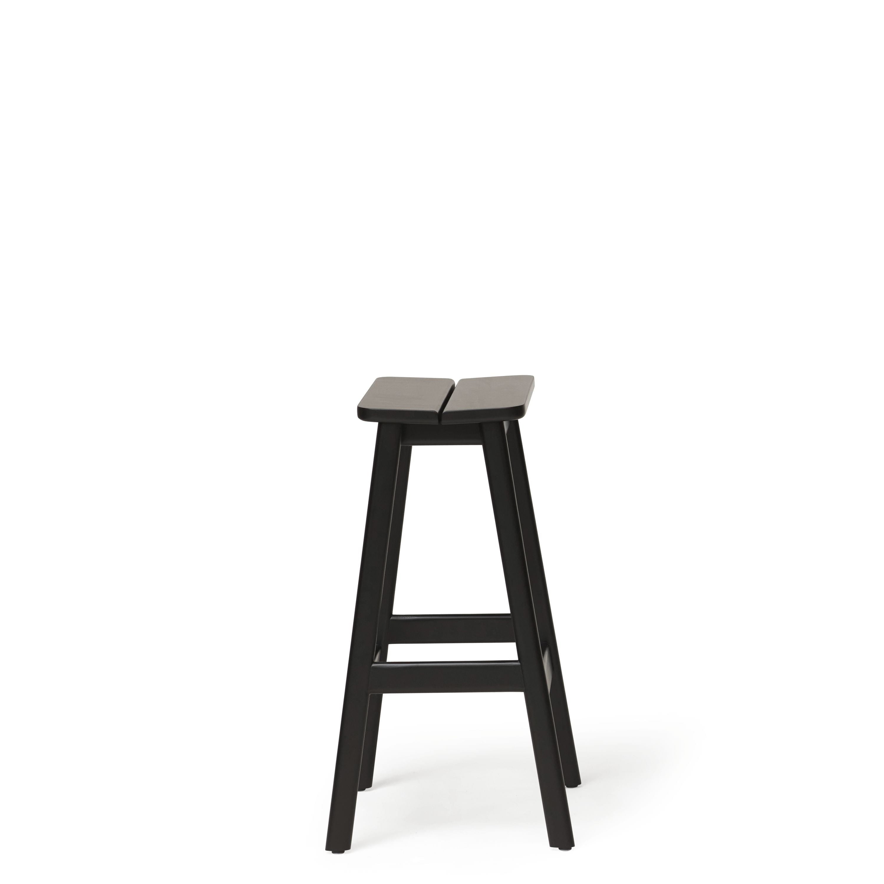 Form & Refine Angle Standard Bar Stool 65 Cm. Black Stained Beech