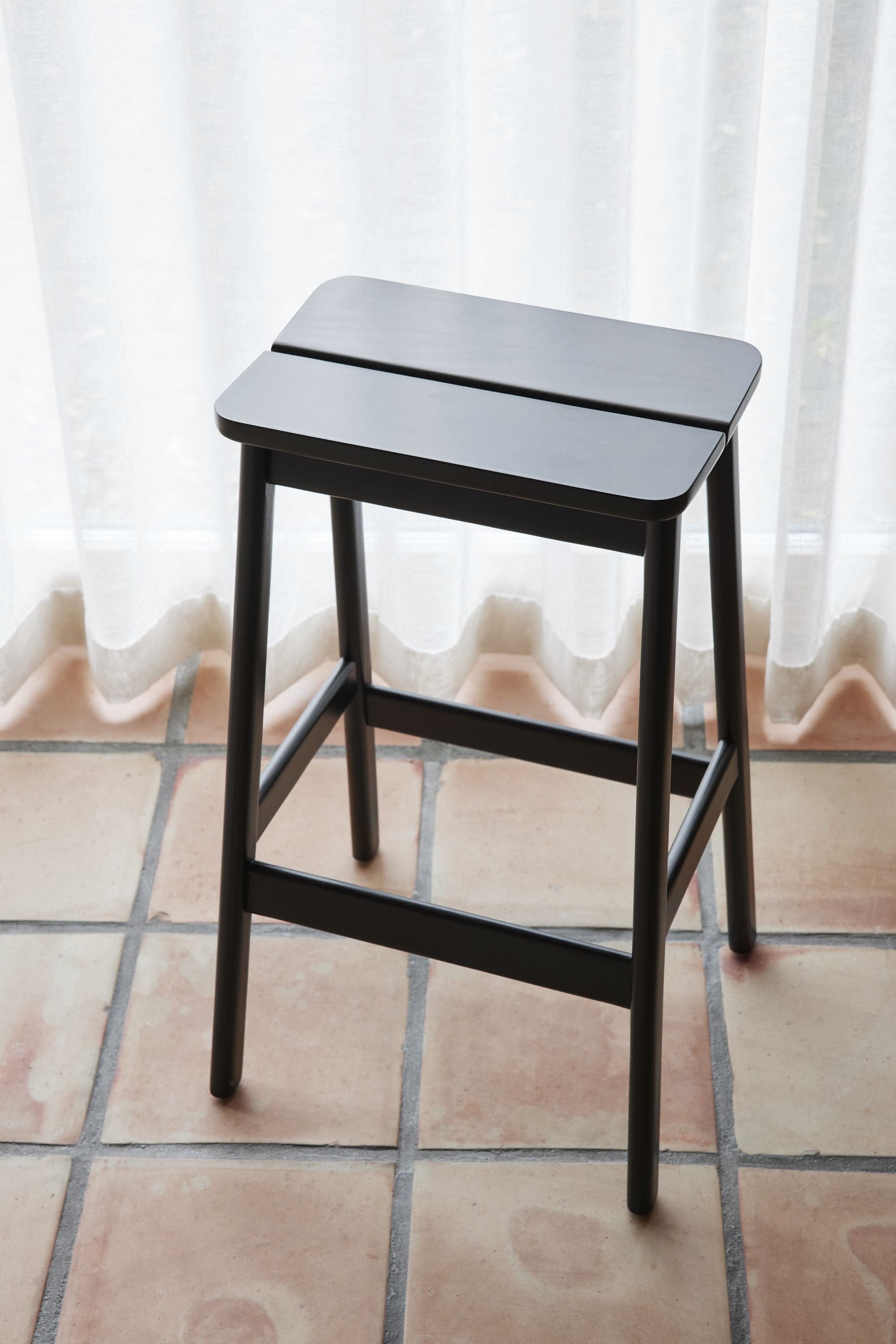 Form & Refine Angle Standard Stool 45 Cm. Black Stained Beech
